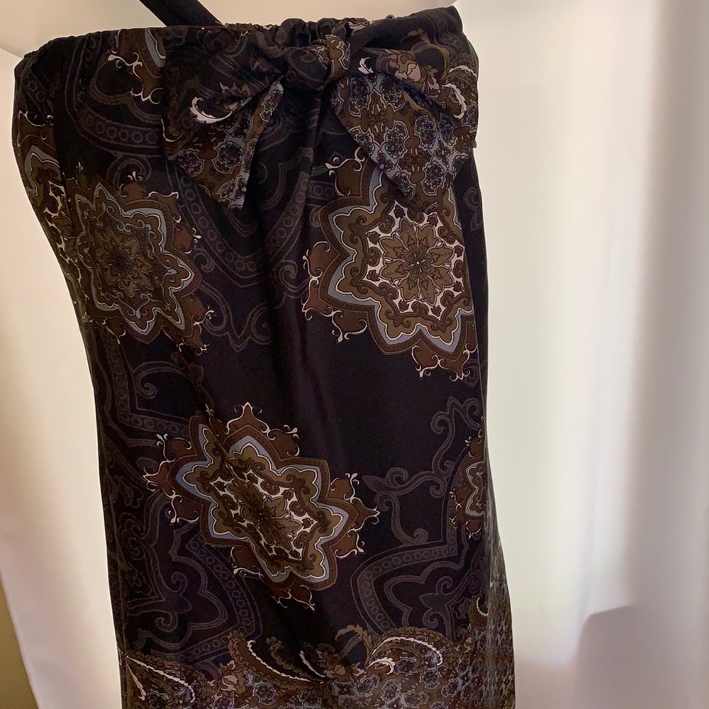 Paisley Black one shoulder strap mini dress